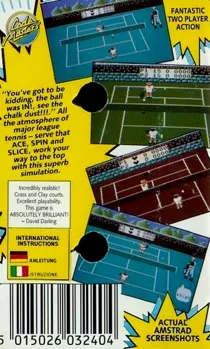 Pro Tennis (UK) (1986) box cover back